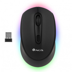 Rato RF Wireless + Bluetooth USB Recarregável Type-C com luzes LED  RGB Black SMOGRB
