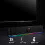 Coluna soundbar RGB Gaming 6W RMS controle volume alimentação USB conexão bluetooth