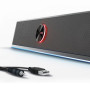 Coluna soundbar RGB Gaming 6W RMS controle volume alimentação USB conexão bluetooth