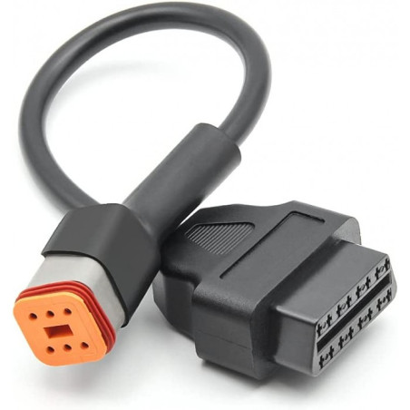 Cabo compatível Harley Davidson Obd 6 Pinos adaptador ObdII 16 Pinos